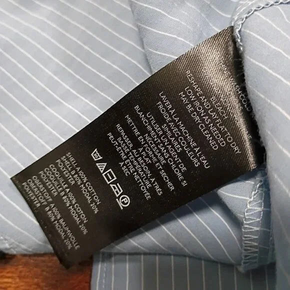 Maeve Navy Sweatshirt Dress Blue Striped Ruffle Hem Womens S Cotton Blend - Picture 7 of 11